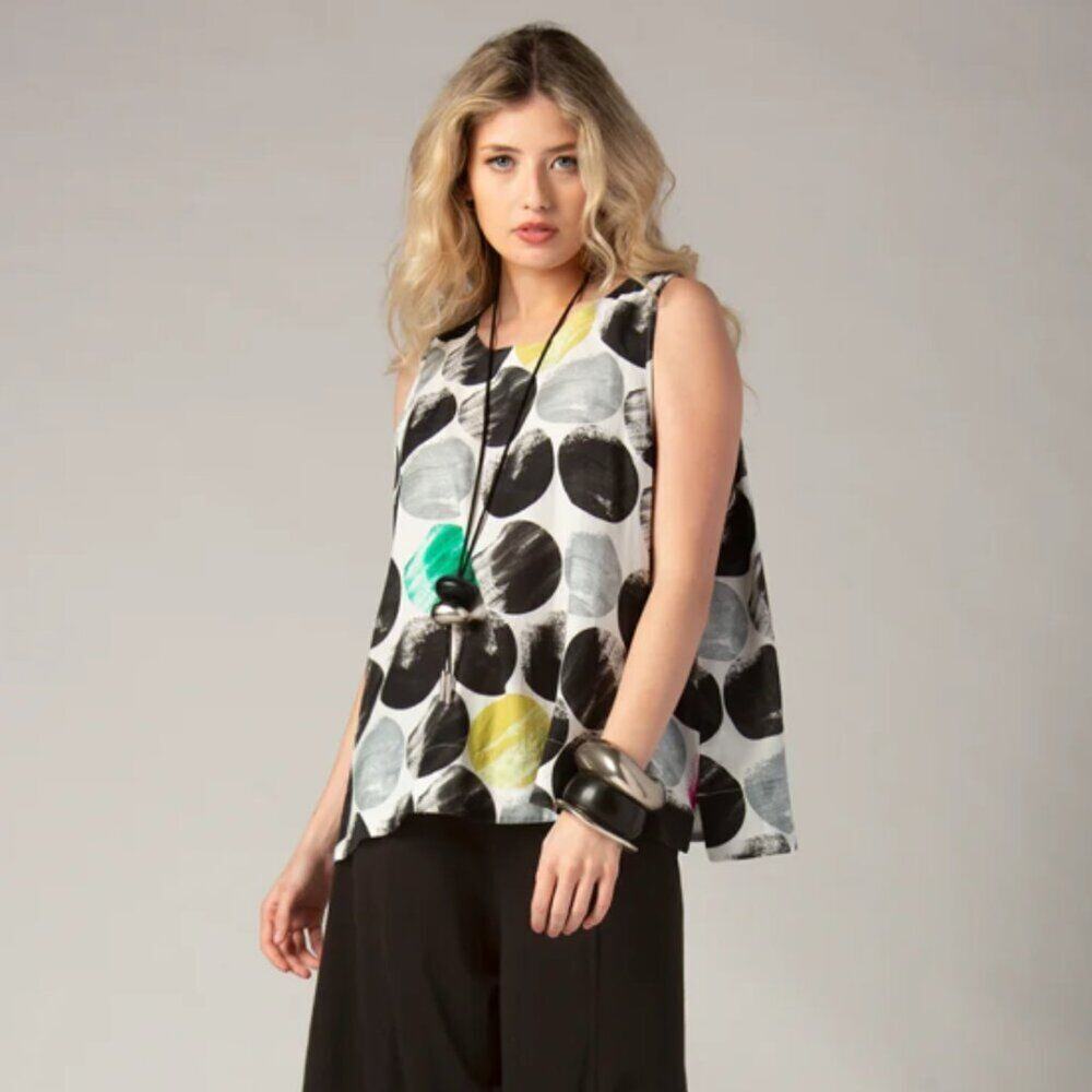 Luukaa Lightweight Cotton Stretch Tank Top Size 6 from "Water" Collection A-Line